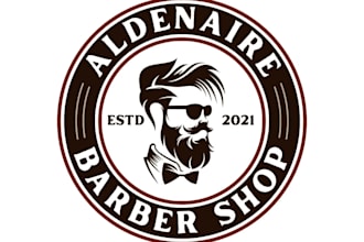 create luxury barber shop logo design