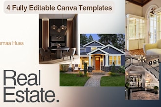 design professional canva real estate templates