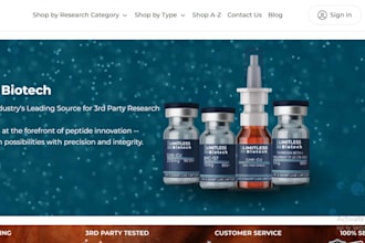 create research peptide website and nootropics website