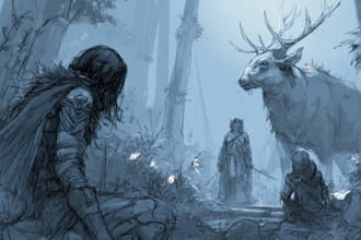 do a fantasy sketchy illustration for you