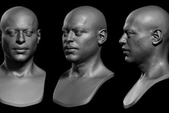 sculpt realistic model for 3d head bust 3d printing 3d face model