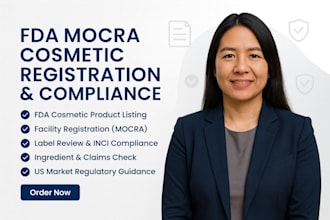 register your cosmetic product with fda under mocra, handle full US compliance