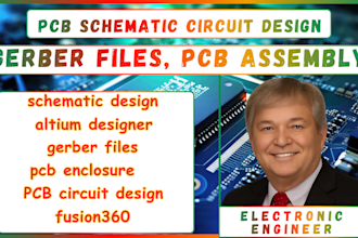 do pcb circuit design schematic pcb assembly and create gerber files