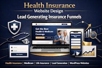 design professional health insurance website leads generation landing page