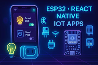 build a react native mobile app for esp32, ble, wifi and iot control
