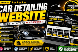 design a auto detailing wordpress website with booking