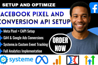 setup facebook meta pixel tracking conversion API for systeme io events tracking
