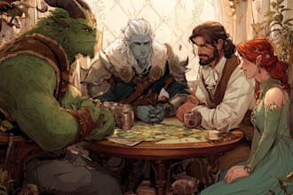 create dnd party art illustration