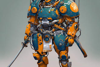 illustrate your mecha, robot and armored characters