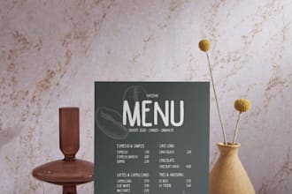 design a professional restaurant menu that matches your brand