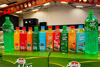 design modern juice, beverage, water and drink bottle labels