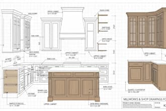 do millworks and shop drawings for kitchen cabinets, wardrobe and pantry designs