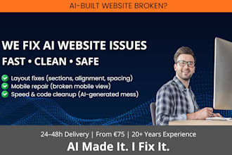 fix, clean and optimize your ai generated website