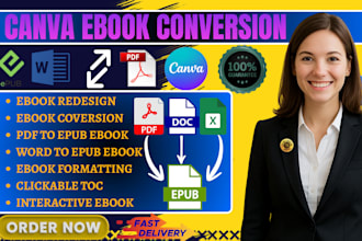 do ebook conversion, convert pdf to epub with canva pro, epub conversion
