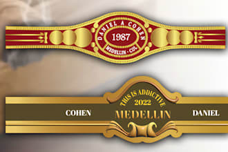 make a premium luxury cigar bands, cigar labels, and vintage logo design