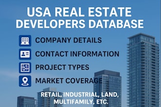 compile USA property developers data with business contacts