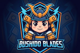 do a modern samurai mascot logo