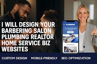 design for your business barbering salon plumbing realtor home service website