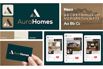 design minimalist real estate logo, branding kit, and brand identity guidelines
