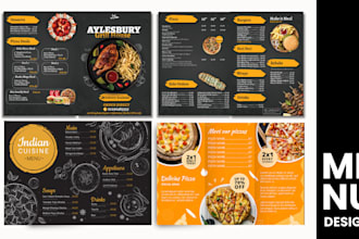 design a professional menu for café, bar, restaurant or coffee shop