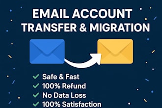 tranfer emails between accounts with full status and folder structure