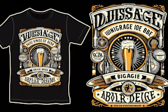 create a modern vintage beer logo with t shirt design