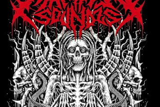 design a dark metal logo for t shirt and merchandise