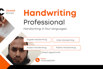 provide neat and professional handwriting in english urdu