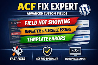 fix acf advanced custom fields errors, fields, and display issues