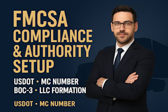 professionally handle your fmcsa compliance, usdot, mc number, and boc 3 filing