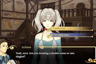 develop a professional visual novel renpy, unity scripting, gui, build