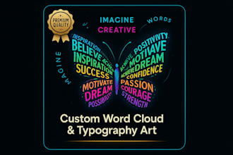 design unique topography word cloud or word art for logo and custom shapes