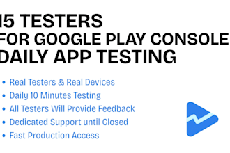provide 15 real human testers till your app is approved