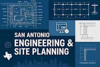 create san antonio site plans, structural layouts pe approved drawings pe stamp