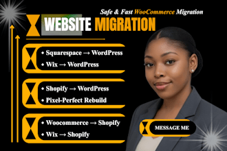 migrate wordpress to shopify, wix to shopify, and duplicate shopify store