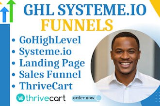 build gohighlevel website, landing page, and systeme io sales funnel design