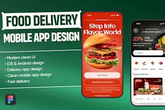 design a restaurant, grocery and food delivery app UI UX
