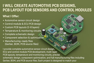 create automotive pcb designs, pcb layout for sensors and control modules