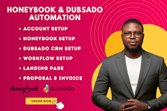 set up honeybook or dubsado CRM workflows and automation