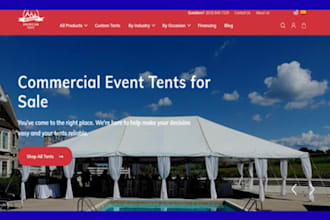 squarespace tent rental website event equipment website outdoor supplies website