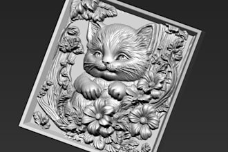 sculpt 3d wall art,3d animal portraits,3d relief carving,wood,floral design,stl