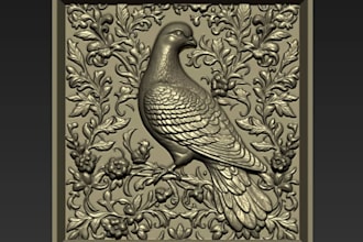 design ornamental bas relief,cnc wood carving stl,floral decorative panel,zbrush