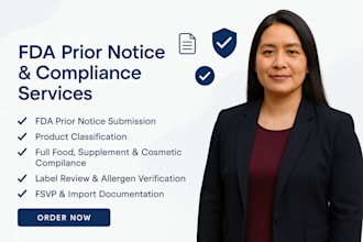 prepare fda prior notice, product classification, full food, cosmetic compliance