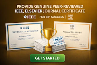 provide genuine peer reviewed ieee, elsevier journal certificate for eb1 success