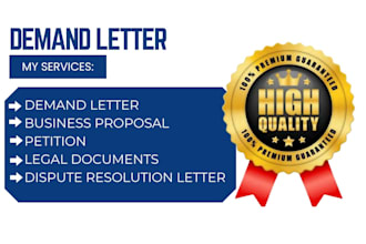 draft a dispute resolution letters, business proposal, and as US attorney