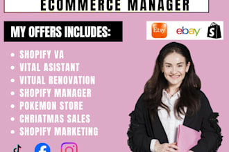 ecommerce manager shopify virtual assitance sales funnel shopify development seo