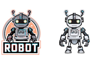 design modern robot brand identity