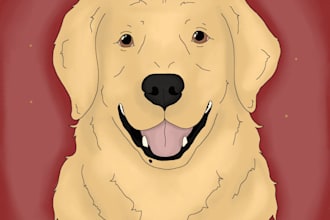 create a custom digital pet portrait