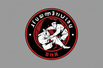 custom jiu jitsu logo design  modern martial arts inspired