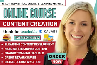 create online course business course real estate and training manual